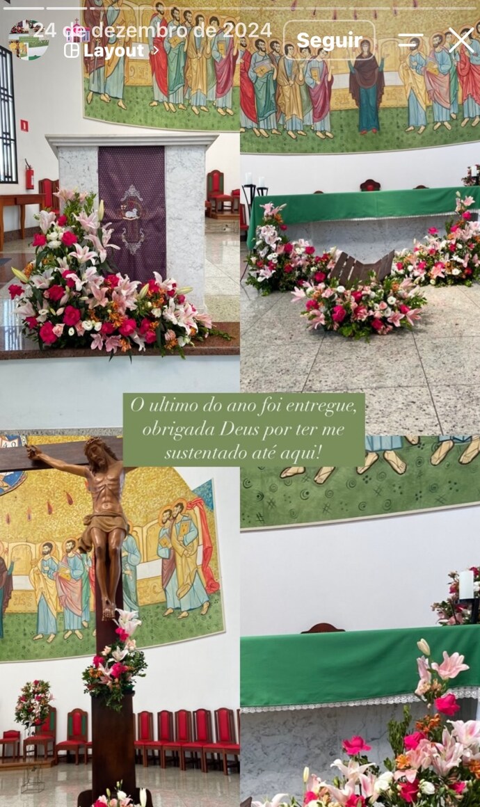 Decoração floral de cerimônia realizada pela Guadalupe
