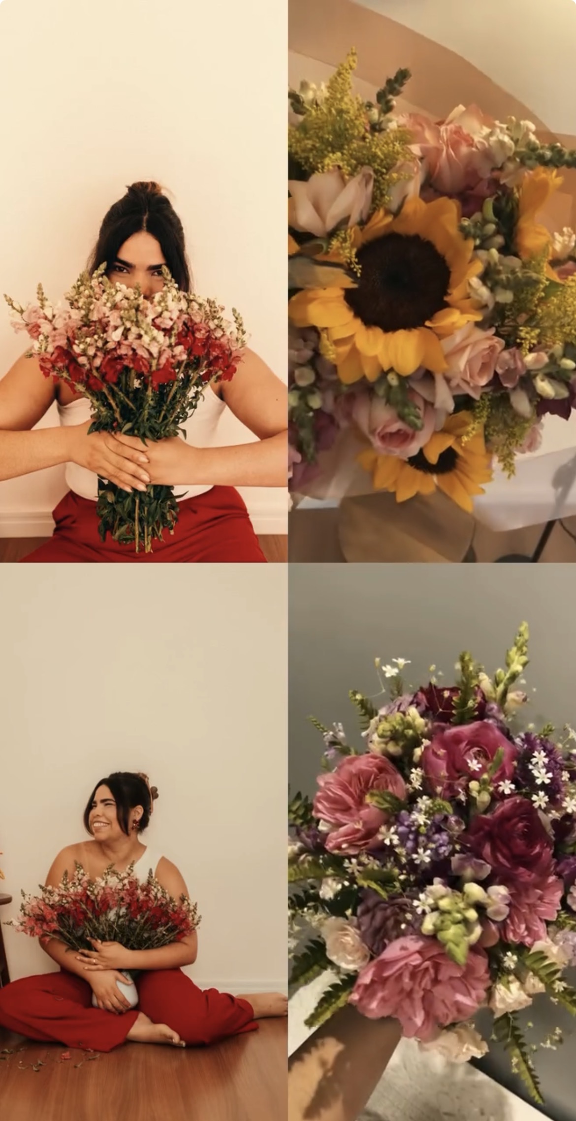 Seleção de buquês e composições florais